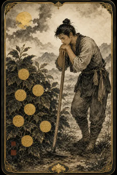 錢幣七塔羅牌