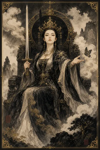 寶劍皇后塔羅牌